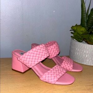 Steve Madden Pink Braided Heeled Sandals